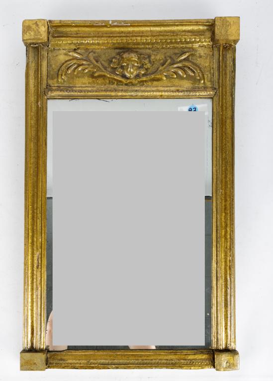 19th Century Gilt Mirror: 19th Century gilded mirror measuring 15"x24" approximately. Gold gilt, and from the estate Benjamin Franklin Hammond, PhD. Dr. Hammond was "an emeritus professor of microbiology in University of Penns