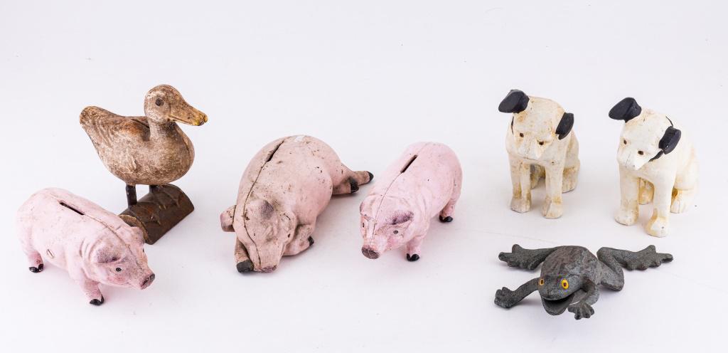 Cast Iron Banks & Frog (1 of 6)