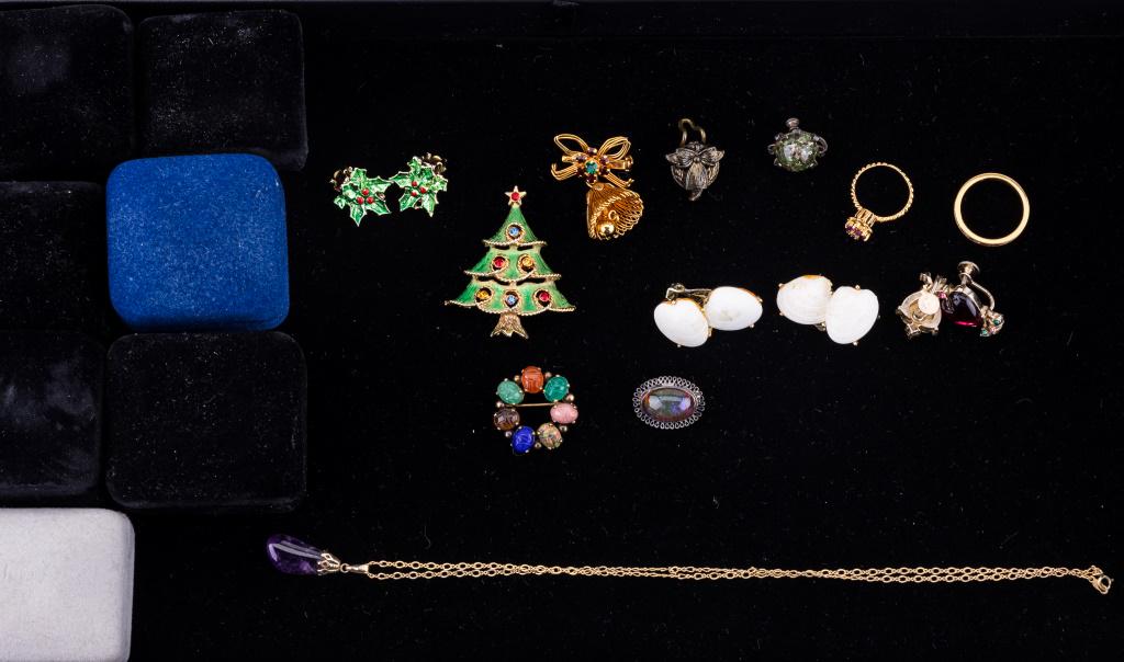 Vintage Semi Precious Stones, Earrings & Pins (1 of 5)