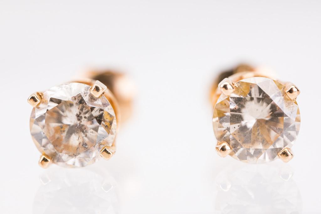 14K Gold Diamond Earrings (1 of 4)