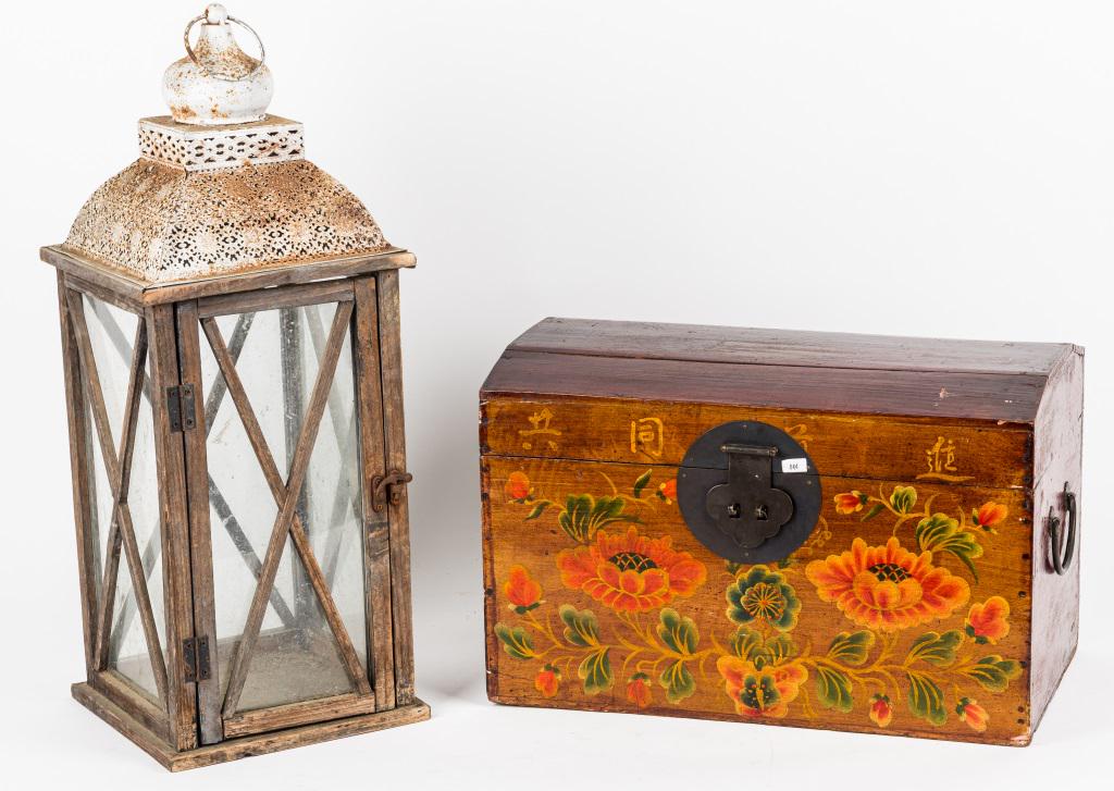 Tansu Style Painted Chest & Carriage Lantern (1 of 10)