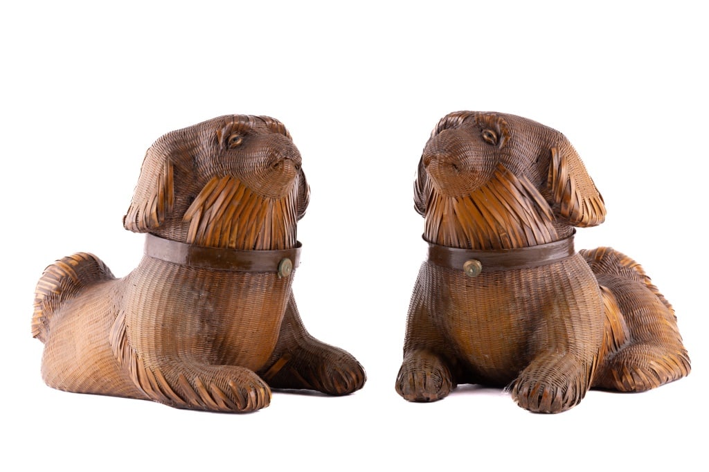Early PRC Dog Bamboo Boxes, Pair (1 of 5)