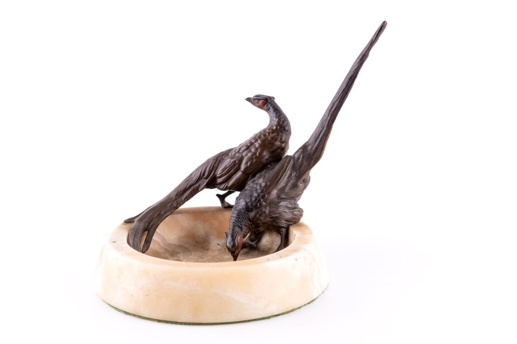 Vienna Bronze Cold Painted Marble Ashtray (1 of 3)