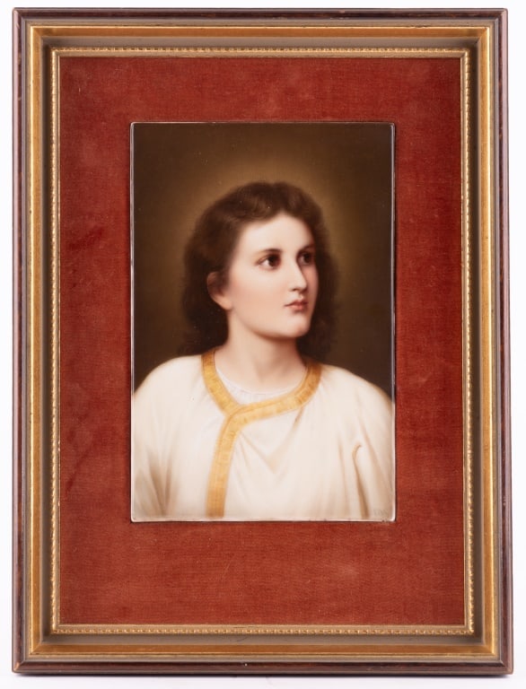 Elbi 19th C Porcelain Plaque of Young Jesus (1 of 4)