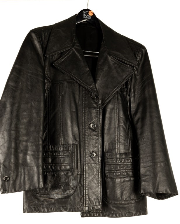 Black Leather Blazer size 42 Reg (1 of 3)