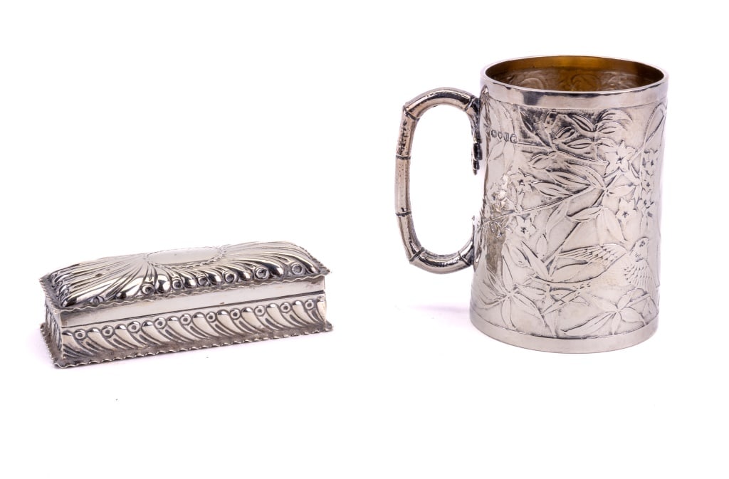 19th C Sterling Silver Box and Mug (1 of 5)