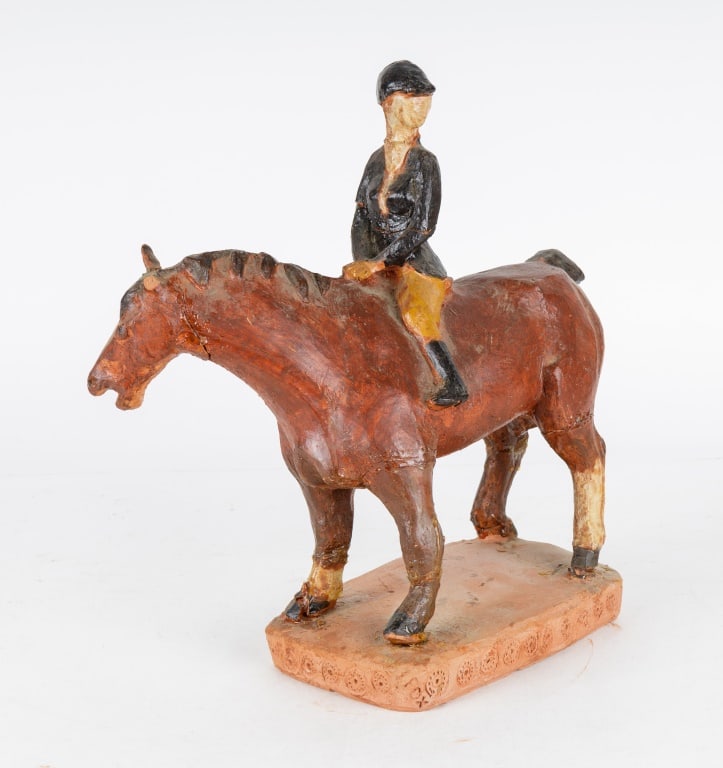 Primitive Horse & Rider Statue (1 of 8)
