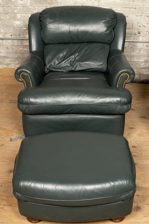 Hancock & Moore Fine Leather Ottoman and Chair (1 of 5)