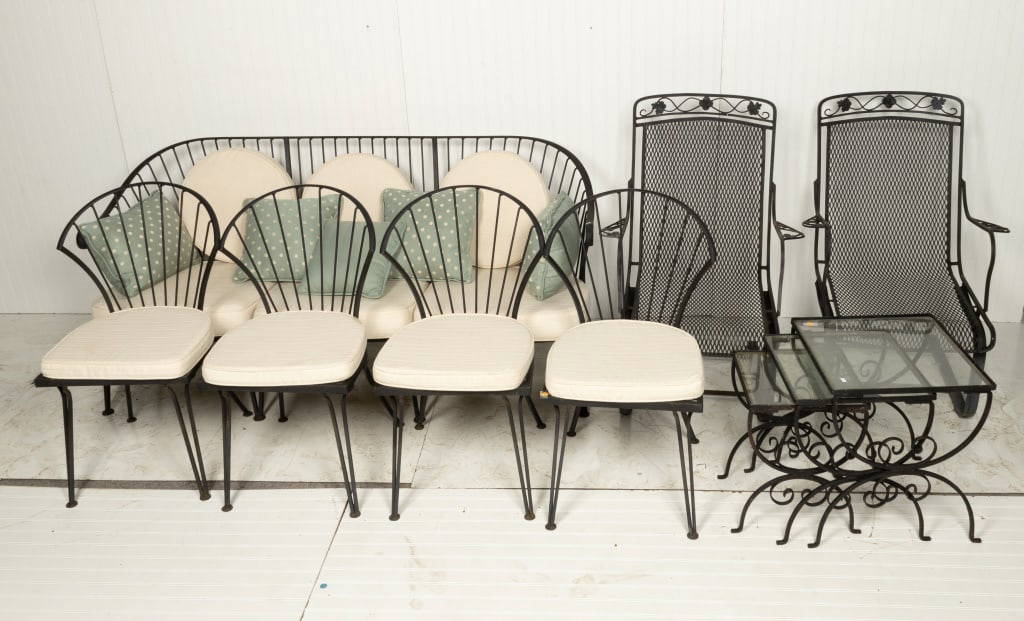10 Piece Wrought Iron Patio Furniture Auction