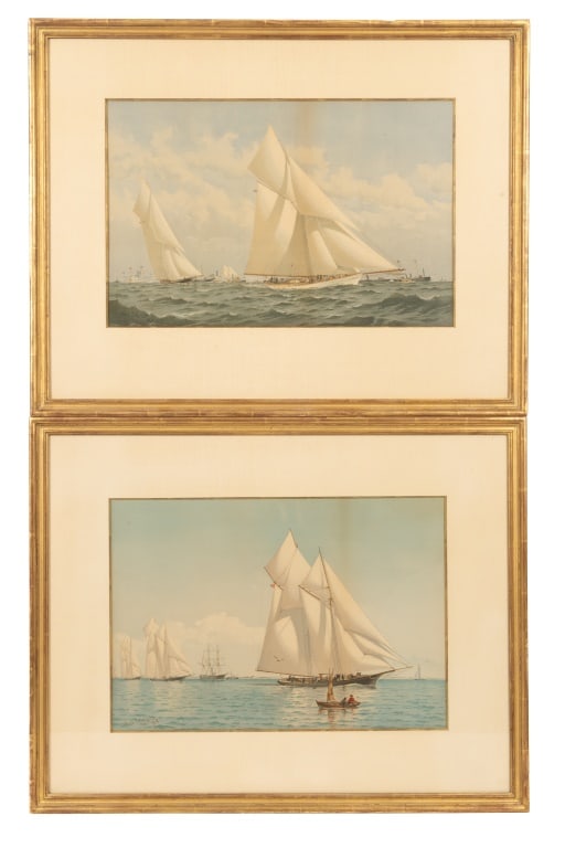 Cozzens Sailing Lithographs (2), Framed (1 of 8)
