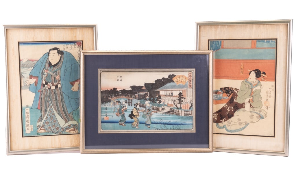 Japanese Wood Block Prints on Silk (3) (1 of 14)