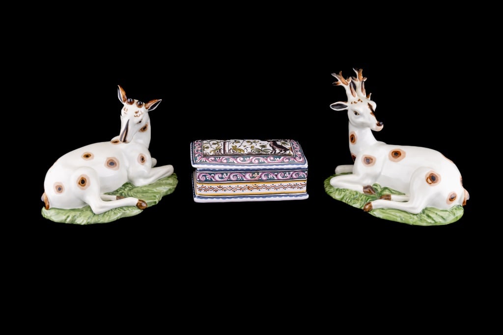 Portugese Box & Williamsburg Deer Figurines (1 of 6)