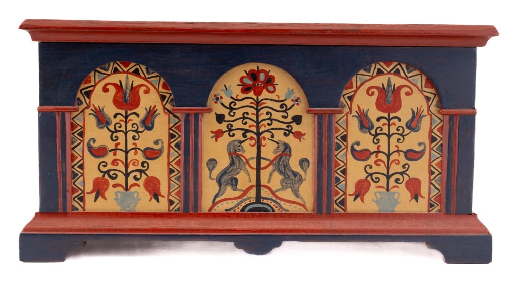 Miniature Rumbaugh PA Dutch Painted Blanket Chest (1 of 5)