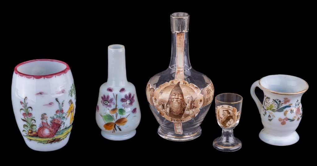 Stiegel Style Milk Glass & Monk / Gnome Decanter (1 of 16)