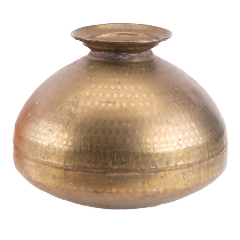 Hammered Turkish Brass Pot (1 of 4)
