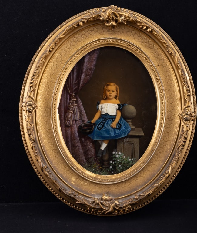 19th C Colored "Ivorytype" Glass Photo (1 of 7)