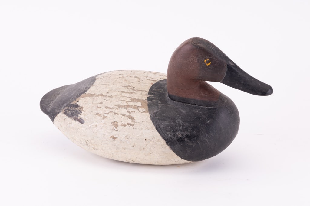 19th Century Hand Carved Canvasback Duck Decoy Auction