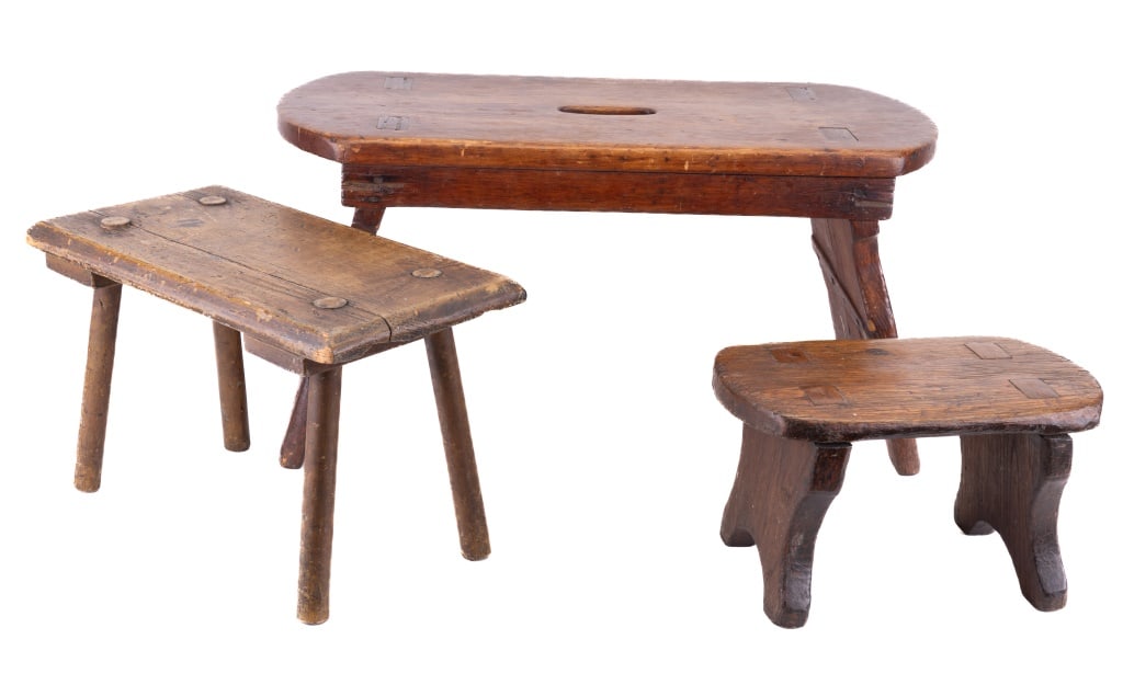Antique Wooden Milking Stools (3) (1 of 13)