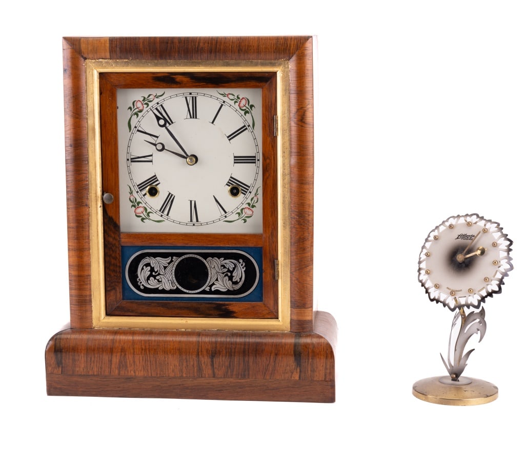 1881 Gilbert Cottage Mantle Clock & German Clock (1 of 11)