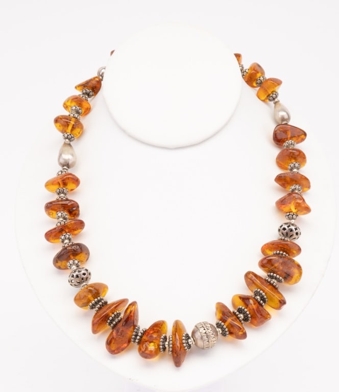 Amber Sterling Silver Necklace (1 of 3)