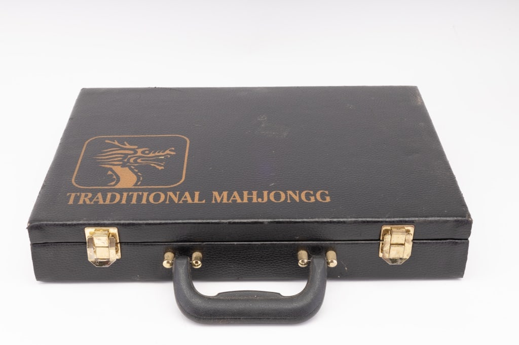 Traditional Mahjong Game in Case: Traditional Mahjong Game in Case measuring approx 2.5" x 15.25" x 8.25".