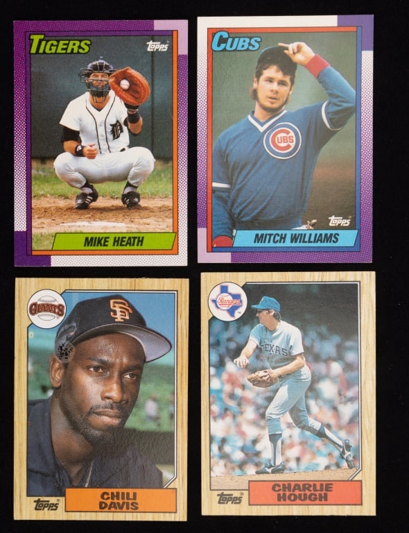 1990,1987 Topps Mike Heath, Mitch Williams and mor: Appear to be in good condition as seen in photograph.