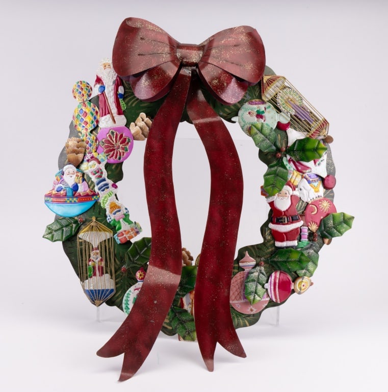 Radko Wreath 15 Anniversary Wreath: Christopher Radco 15th Anniversary Wreath in original box, item 14530. Approx 24" dia. Christmas.