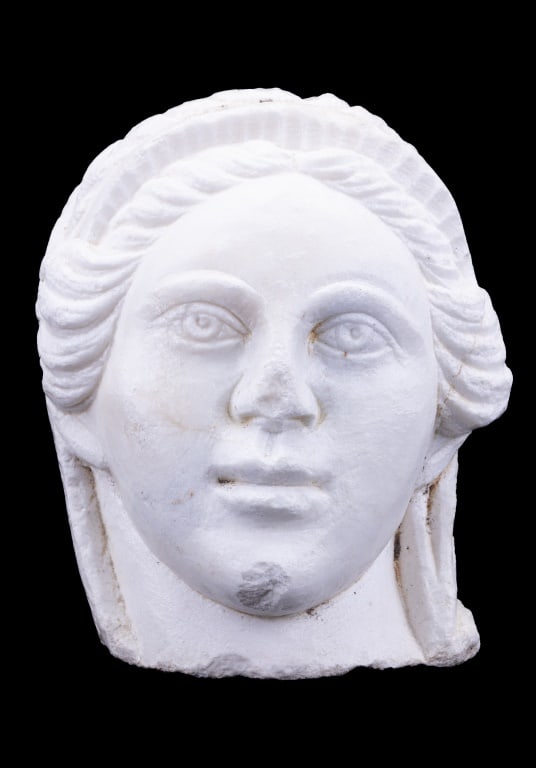Carved Marble Figural Head (1 of 6)