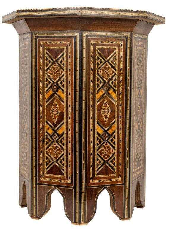 Asian Inlaid Octagonal Side Table (1 of 4)