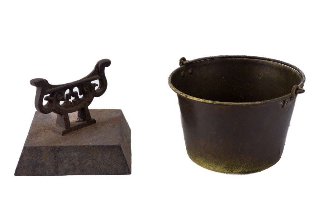 Brass Kettle and Cast Iron Boot Scraper (1 of 11)