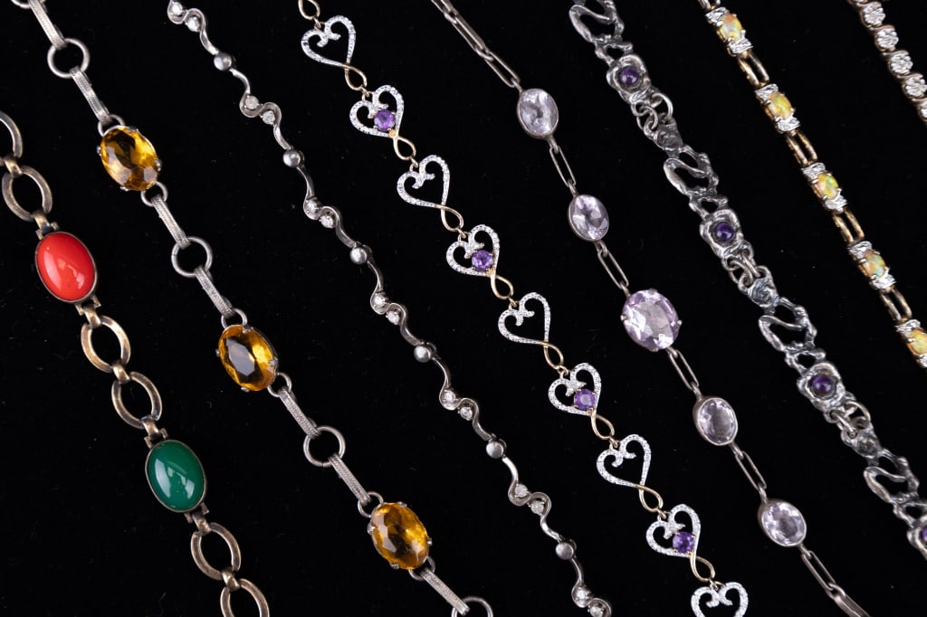 SS Diamond, Amethyst, Opal & More Bracelets (1 of 6)