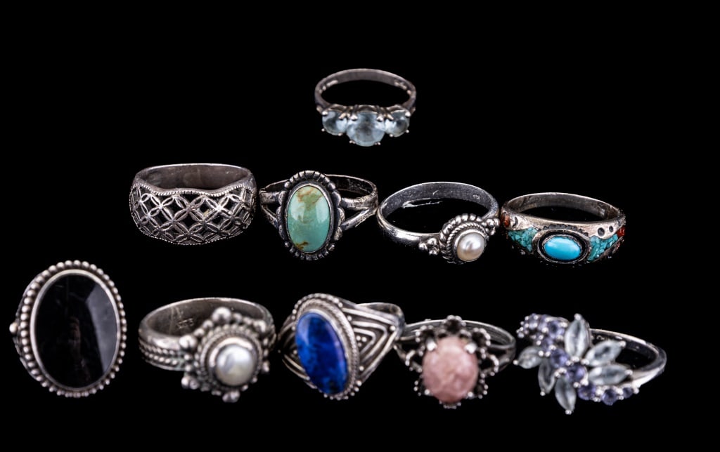 Sterling Silver Semi-Precious Rings (10) (1 of 5)