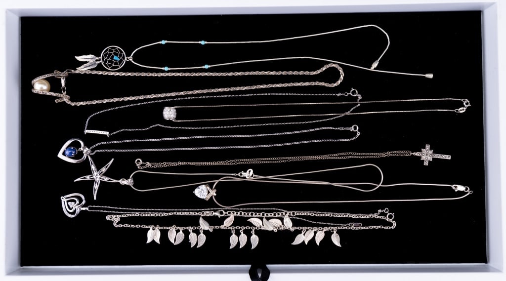 Diamond & Other Sterling Silver Necklaces (1 of 10)