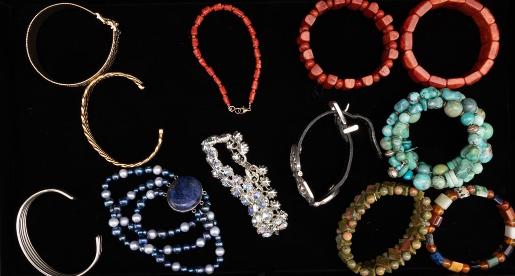 Stone, Gold Tone & Silver Tone Bracelets (1 of 3)