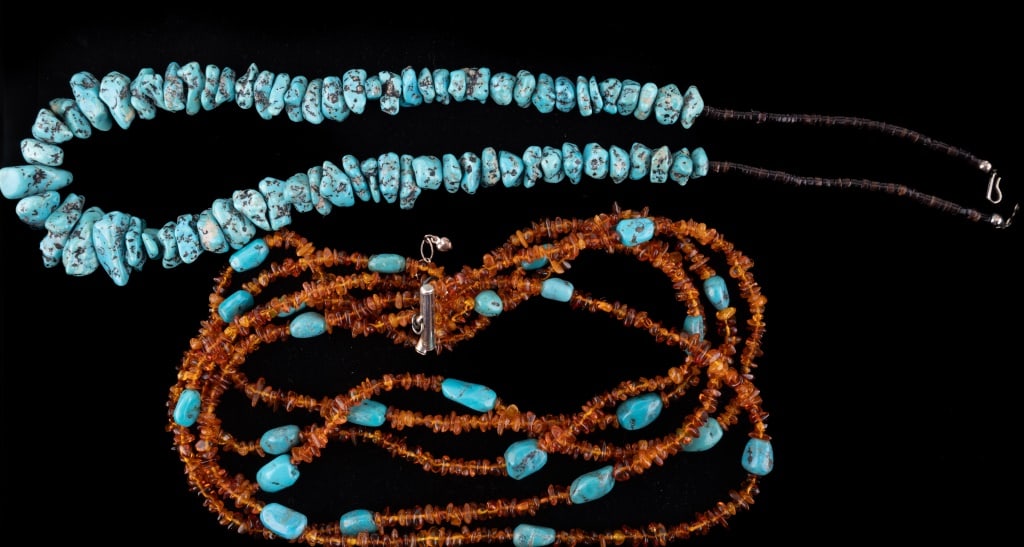 Turquoise & Amber Necklaces (1 of 8)