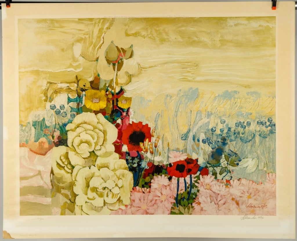 A. Ross Signed Print, 3 Other Floral Pictures (1 of 13)
