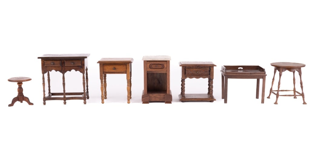 Seven Side Tables Dollhouse Miniatures (1 of 15)