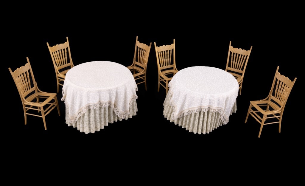 Banquet Tables & Chairs Dollhouse Miniatures (1 of 5)
