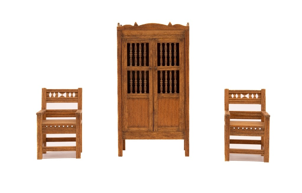 Gary Larsen Pie Cupboard & Chairs Miniatures (1 of 8)