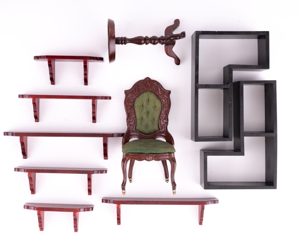 Shelves & Chair Dollhouse Miniatures (1 of 7)