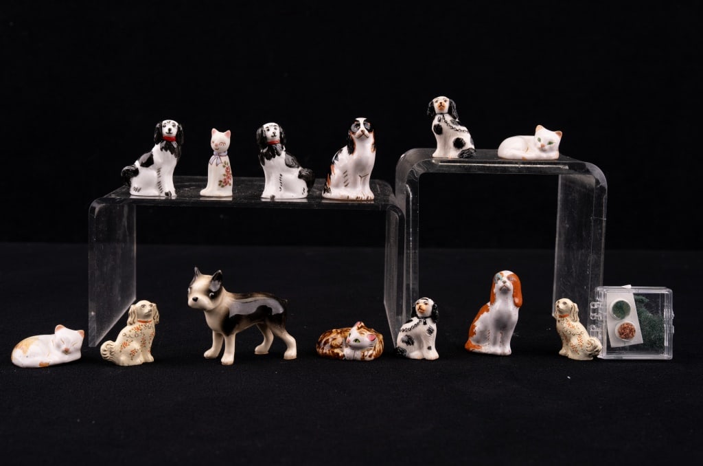 Cat and Dog Ceramic & Lead Miniatures (1 of 10)