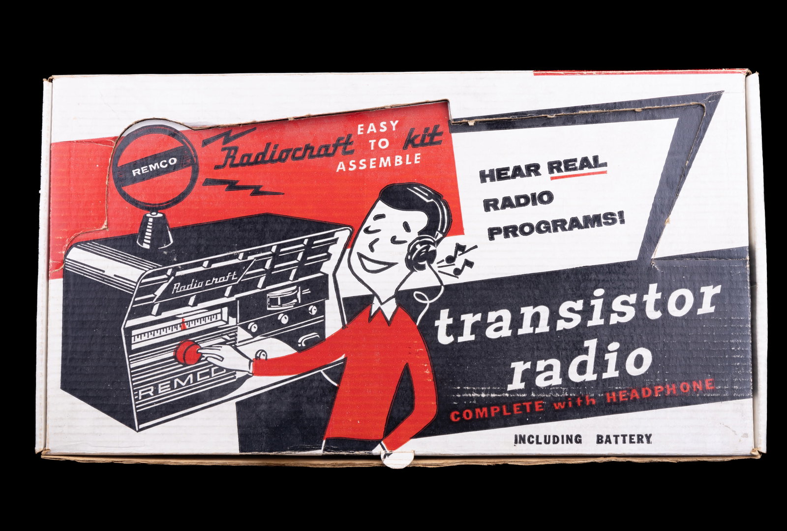 1950s Era Remco Radiocraft Kit: 1950s era Remco Radiocraft Transistor "easy to assemble" Radio Kit. "Complete with headphones." Box and toy in very good used condition. In original boxes.