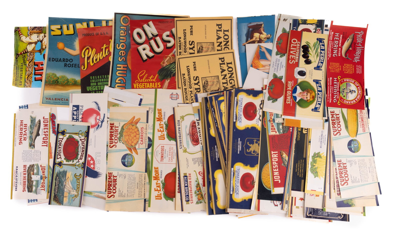 Fruit Crate & Can Labels (50+): 50+ labels for fruit crates and can labels.