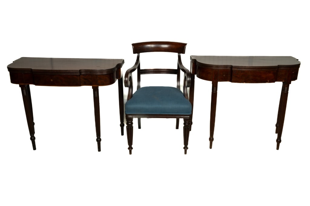 19th C Mahogany Gaming Tables (Pr), Classical Chair (1 of 12)