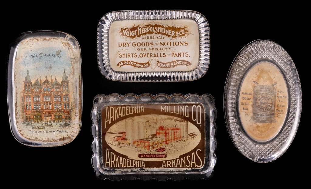 Glass Advertising Paperweights (1 of 3)