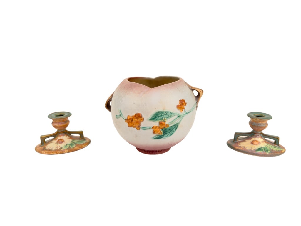 Roseville Pottery & Candle Stick Holders (1 of 9)