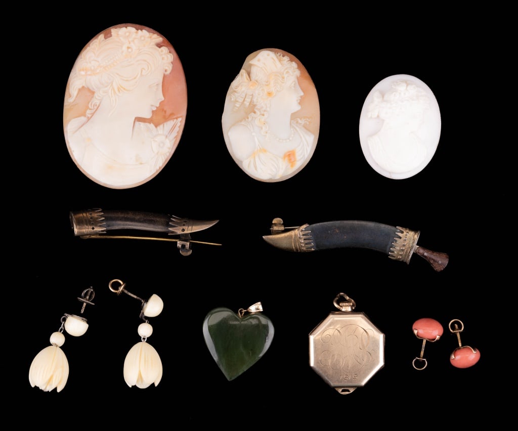 Netsuke and Coral Earrings & More Estate Jewelry (1 of 6)