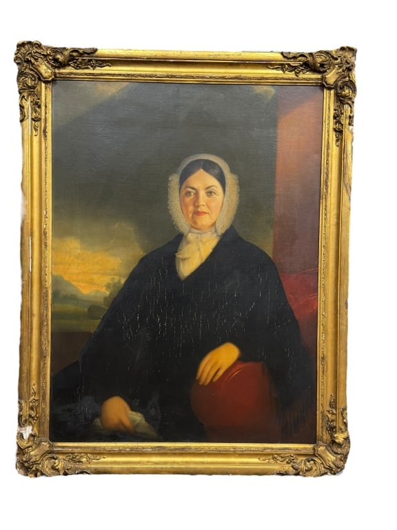 Large Oil on Canvas Portrait of a Woman (1 of 6)