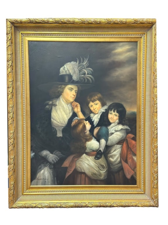 Giclee Oil on Canvas of Woman & Three Children (1 of 4)