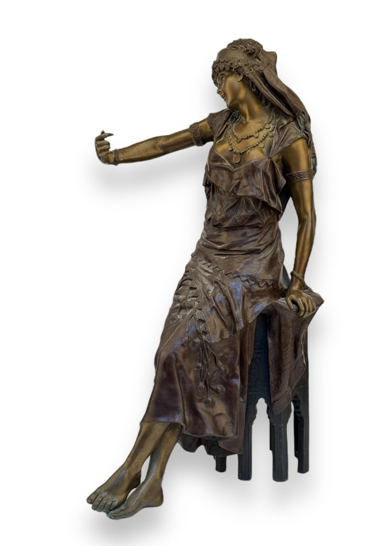 Bronze Seated Lady Figure > 2' H (1 of 16)